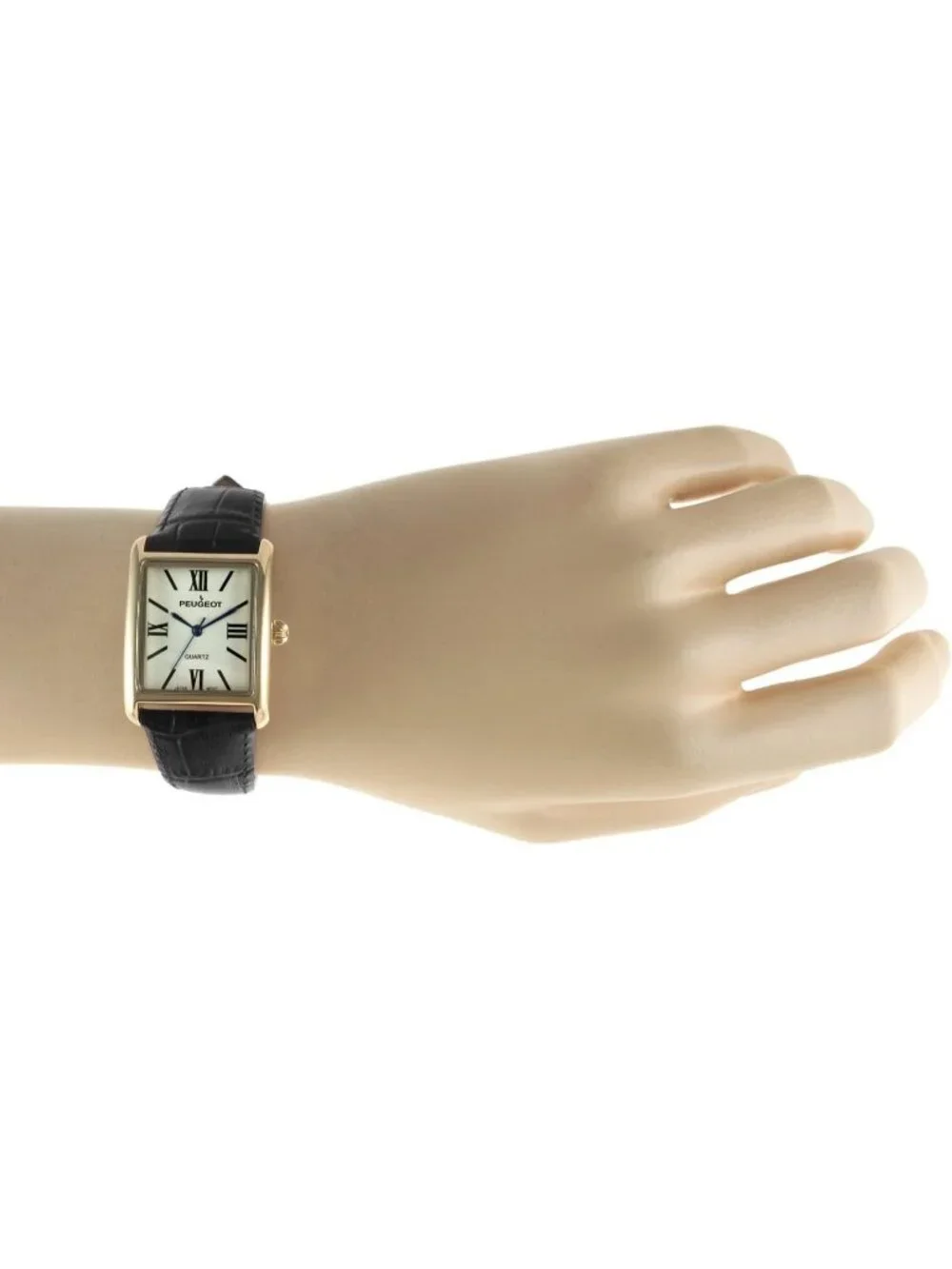 Women's Black Leather Strap Roman Numerals Dial Classic Dress Wrist Watches